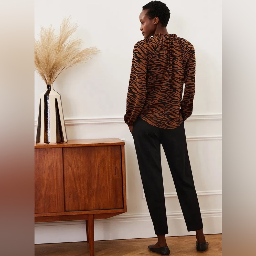 MAISON CINQCENT | Tiger Print Sheer Blouse